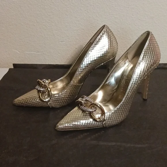 Karl Lagerfeld 6.5 Gold Heels - Picture 2 of 9
